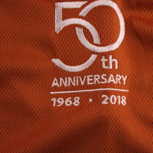 The Outfitters Jensen Composites Crew-Neck Polo shirt Orange Men Size XXL - Picture 3 of 10